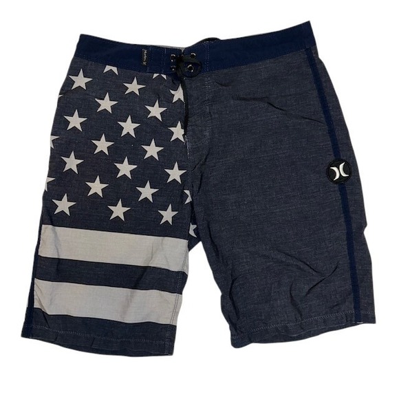 Hurley Other - Men's Hurley Phantom Board Shorts Size 29 Gotham Grey Charcoal Patriot USA Flag